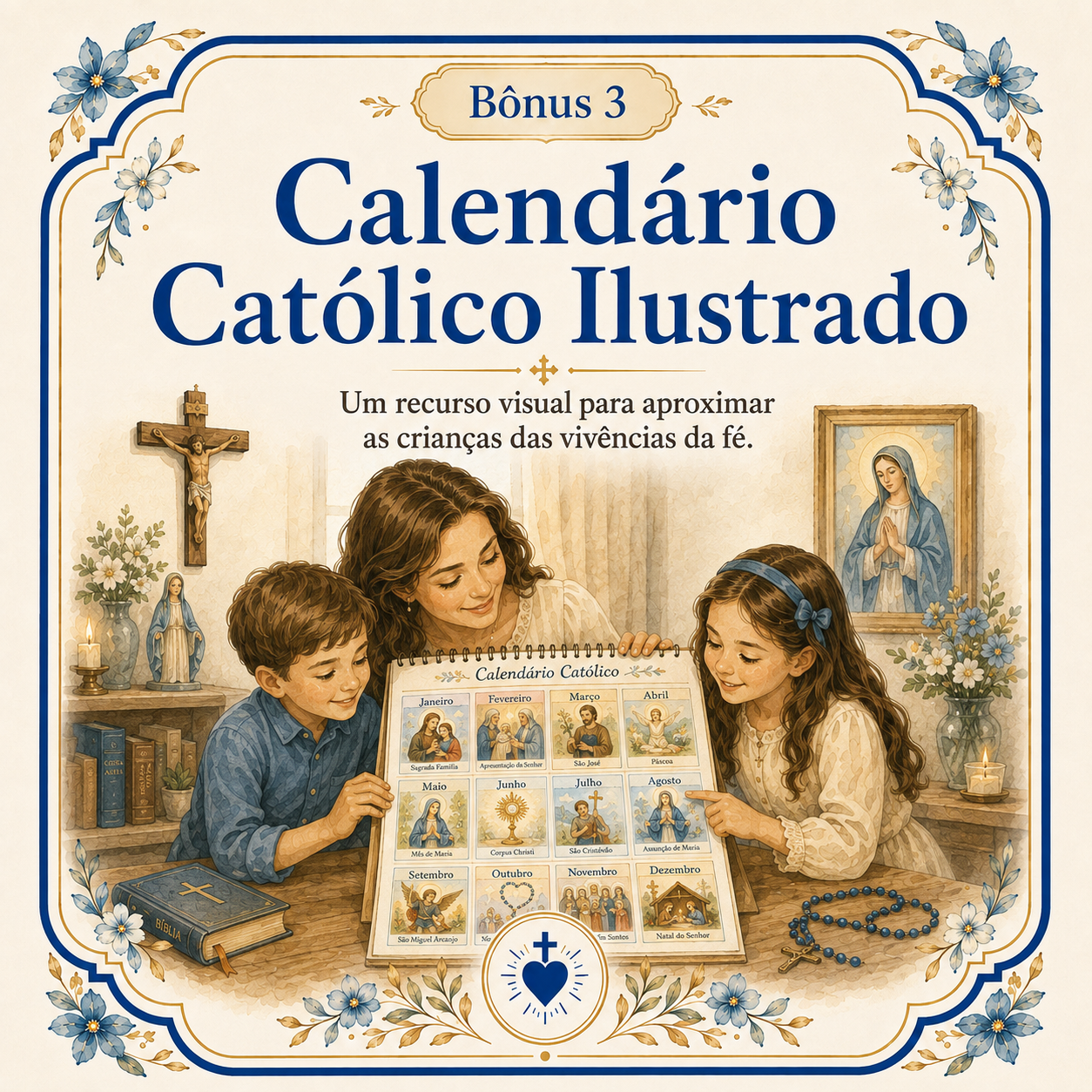 Capa do bônus Calendário Católico Ilustrado