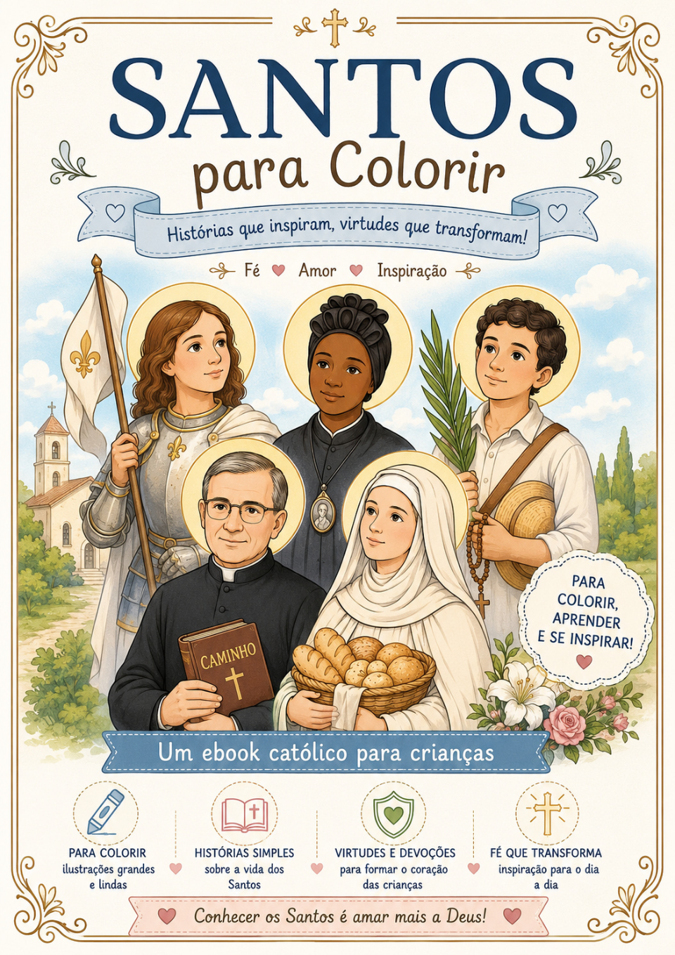 Capa Santos para Colorir